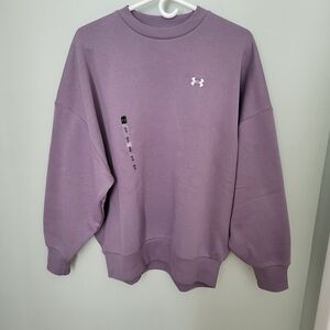 Under Armour Rival Fleece Crewneck‎ Oversized Sweatshirt Women Medium Purple